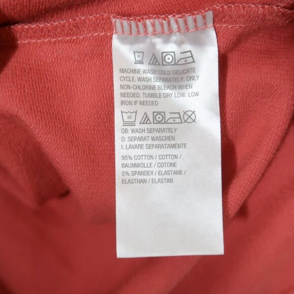 D & Co Active Coral‎ Crewneck Sweater Pullover Side Slit Pockets Size Small - Picture 4 of 5